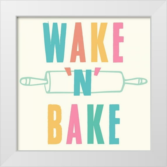 Z Studio 26x26 White Modern Wood Framed Museum Art Print Titled - Wake n Bake