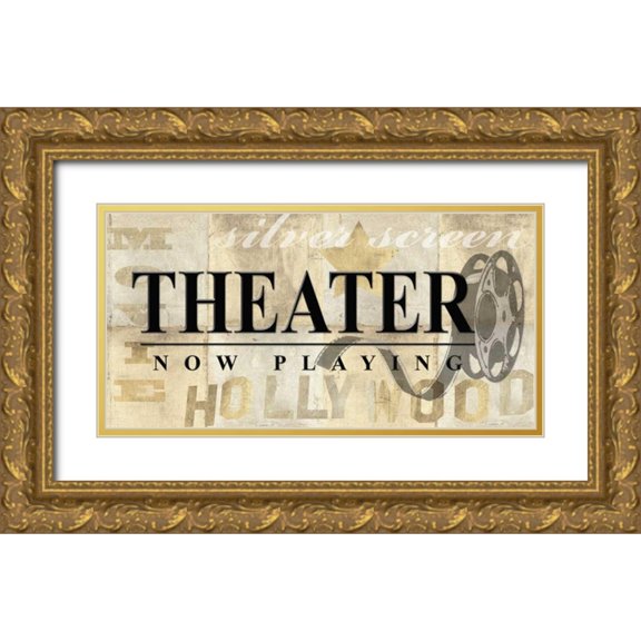 Z Studio 32x18 Gold Ornate Wood Framed with Double Matting Museum Art Print Titled - Home Theatre