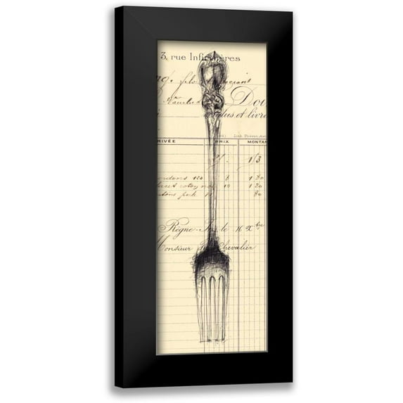 Z Studio 8x14 Black Modern Framed Museum Art Print Titled - Fork Document