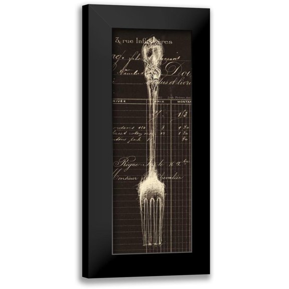 Z Studio 8x14 Black Modern Framed Museum Art Print Titled - Fork Document
