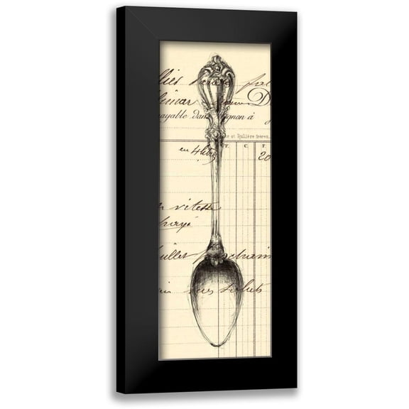 Z Studio 8x14 Black Modern Framed Museum Art Print Titled - Spoon Document