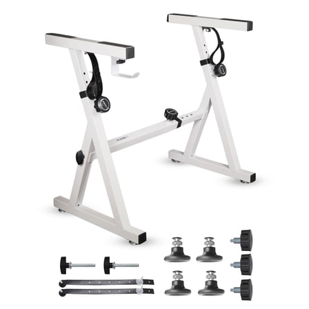 Z-Style Keyboard Stand, Adjustable Height & Width Piano Riser for 54-88 Key Digital Pianos, MIDI Keyboards, Portable Folding Music Stand with Heavy-Duty 250LB Capacity