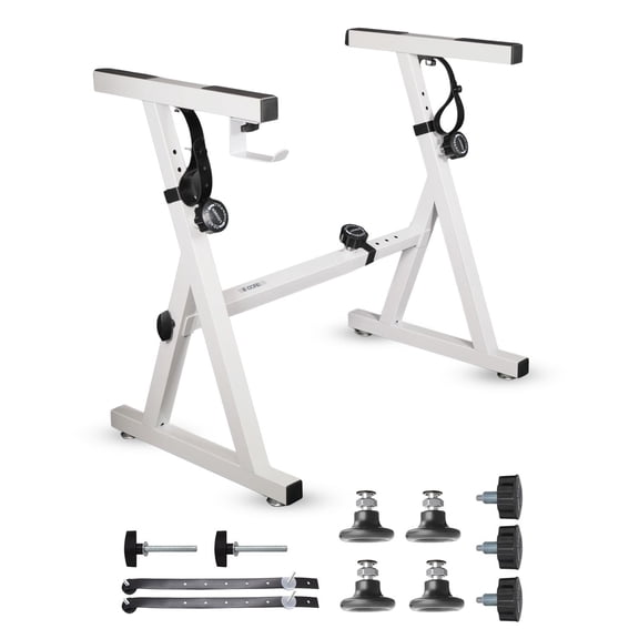 Z-Style Keyboard Stand, Adjustable Height & Width Piano Riser for 54-88 Key Digital Pianos, MIDI Keyboards, Portable Folding Music Stand with Heavy-Duty 250LB Capacity