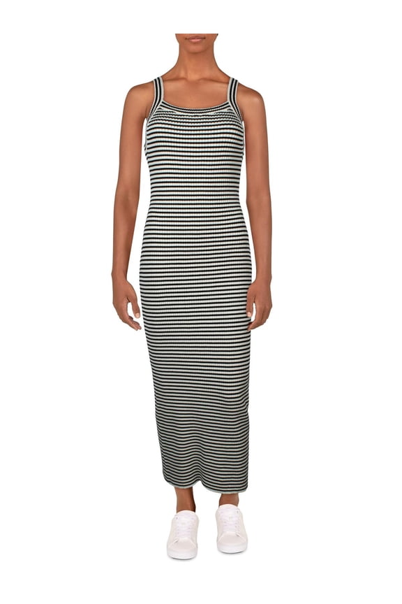 Womens Tea Length Ribbed Sweaterdress