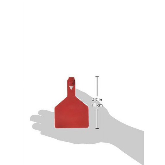 Z Tags 25 Count 1-Piece Blank Tags for Cows, Red