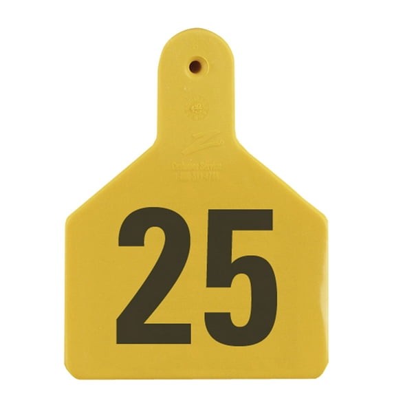Z Tags Calf, Numbered (25) Color: Yellow Number: 1-25