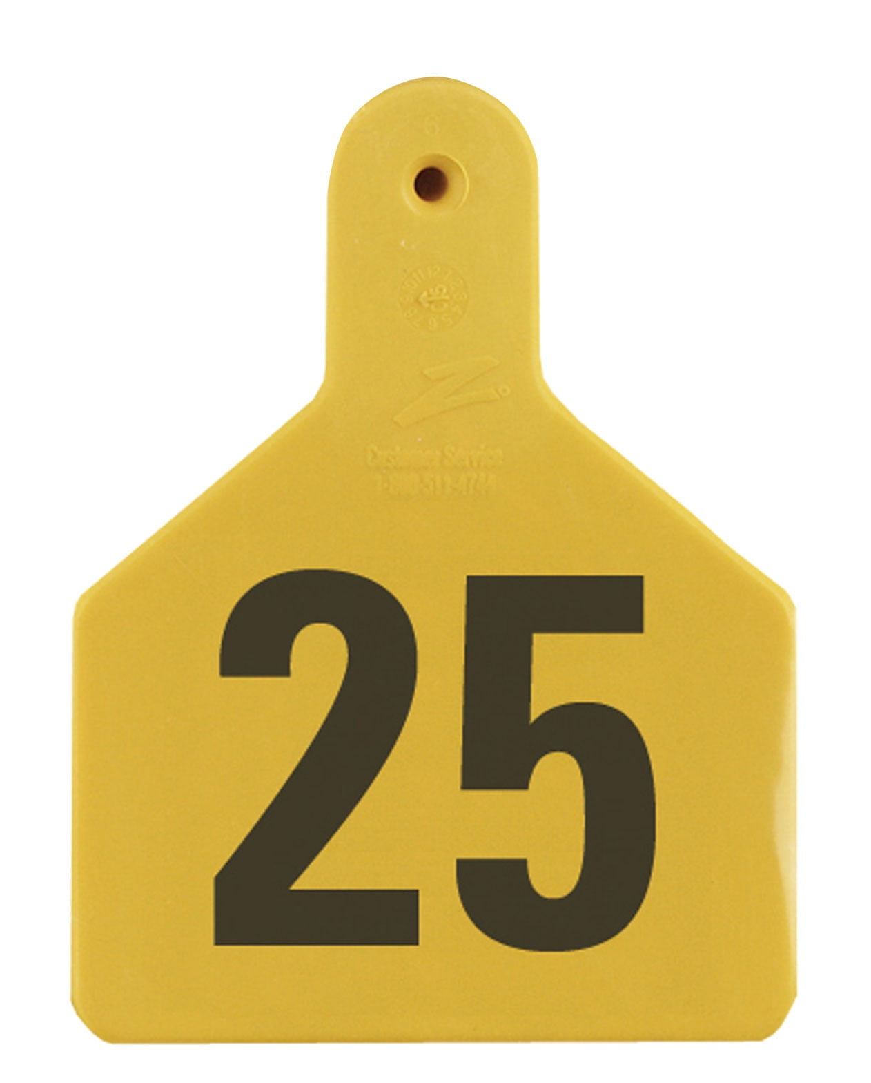 Z Tags Calf, Numbered 25 Color: Yellow Number: 1-25
