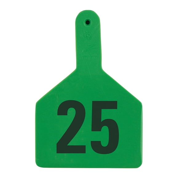 Z Tags Cow, Numbered (25) Color: Green Number: 26-50