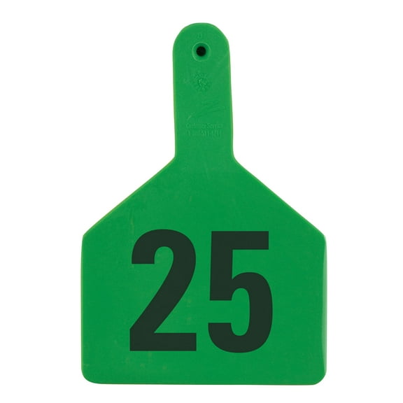 Z Tags Cow, Numbered (25) Color: Green Number: 51-75