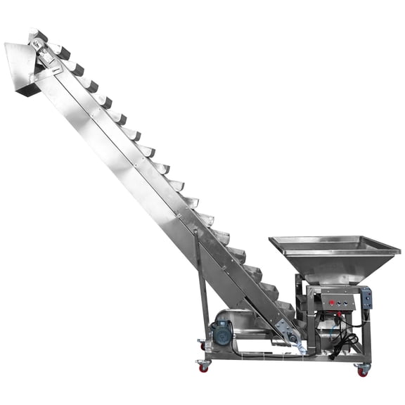 Z Type Inclined Bucket Elevator Feeder Electric Food Chemical Granules Belt Conveyor 220V