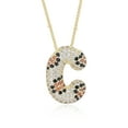 thumbnail image 1 of Z ZACHÉ 14k Gold Plated Leopard Print Balloon Letter Necklace Pavé Cubic Zirconia Hip-Hop Style Bubble Letter Necklace Women's Choker Necklace Jewelry Gift, 1 of 7