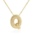 thumbnail image 1 of Z ZACHÉ Gold A-Z Bubble Letter Necklace 18K Gold Plated -- Dainty Cubic Zirconia Pendant, Balloon Initial Necklace for Women - Letter Q, 1 of 6