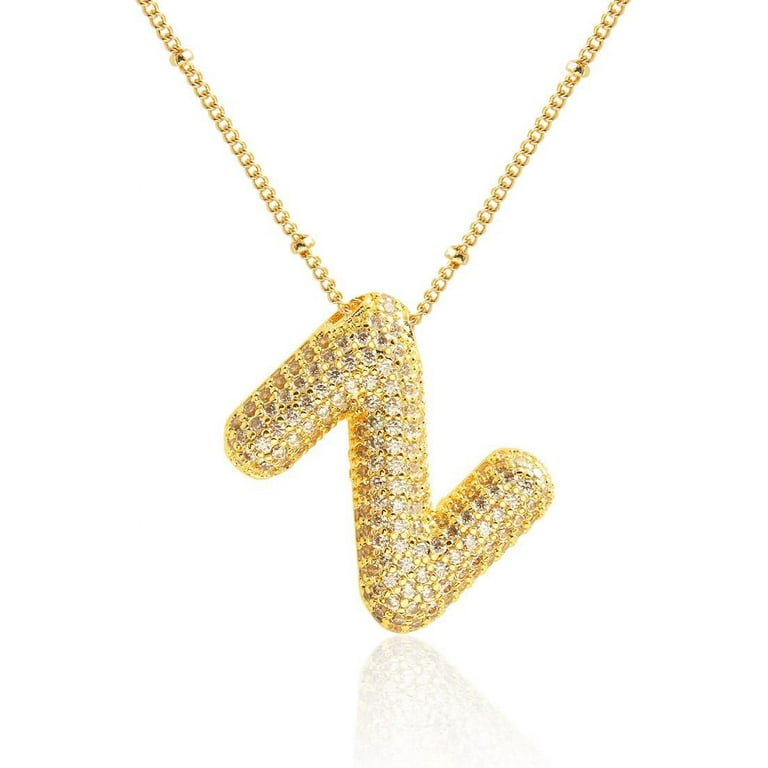 Monday Edition☆bubbles necklace Z ZACHÉ Bubble Initial Necklace 18K Gold Plated - Dainty