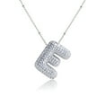 thumbnail image 1 of Z ZACHÉ Bubble Initial Necklace 18K White Gold Plated - Dainty Cubic Zirconia for Women - Silver Letter E, 1 of 6