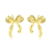 Z ZACH É Gold Bow Earrings 18k gold plated Prismatic Bow Earrings for Women