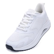 Women Arch Support Walking Shoes Plantar Fasciitis Pain Relief Orthotic Casual Sneakers White Size 7.5