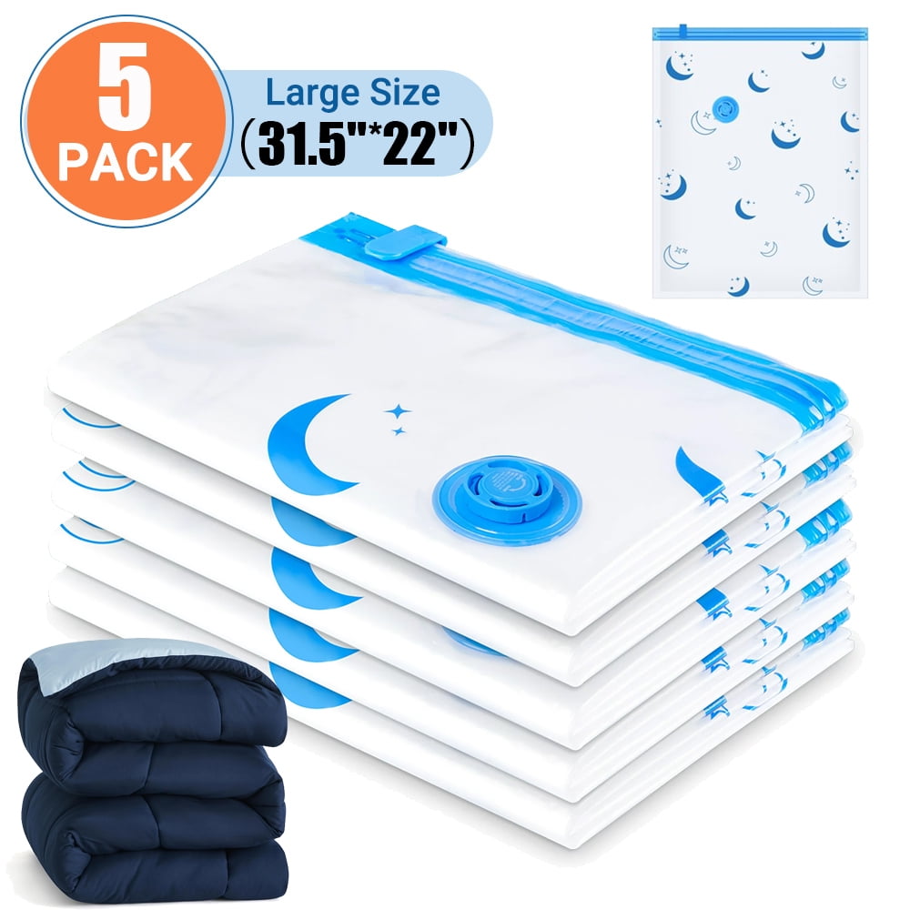 Z ZONAMA 5 Pack Vacuum Storage Bags with Large Size 31.5"*22" Reusable
