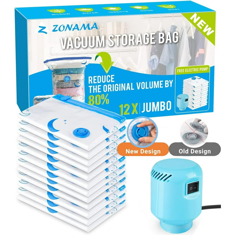 Bizroma Jumbo Vacuum Storage Bag Space Saving Compression Bags (8