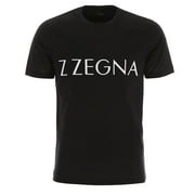 Z Zegna Men's Black Logo Short Sleeve Cotton T-Shirt (XL)