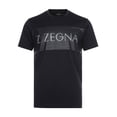 thumbnail image 1 of Z Zegna Men's Black Rubberized Logo Short Sleeve T-Shirt (S), 1 of 1