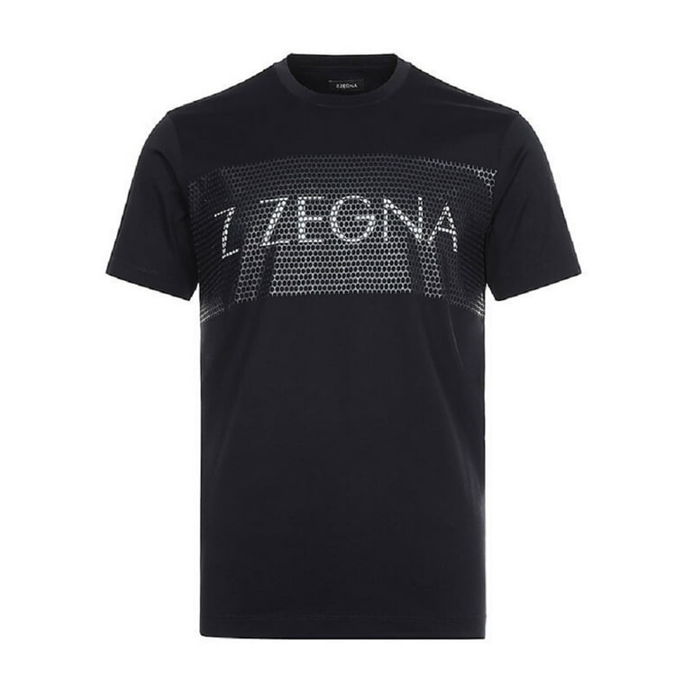 Tシャツ・カットソー Z Zegna Logo t-shirt Z Zegna Men's Black Rubberized Logo Short Sleeve T-Shirt (S
