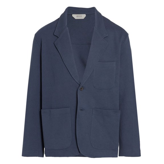Z Zegna Mens Cotton Milano Stitch Blazer Medium Blue - NWT $795