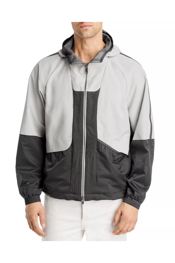 Z Zegna Mens Panelled Soft Shell Hooded Jacket X-Large Grey - NWT $995