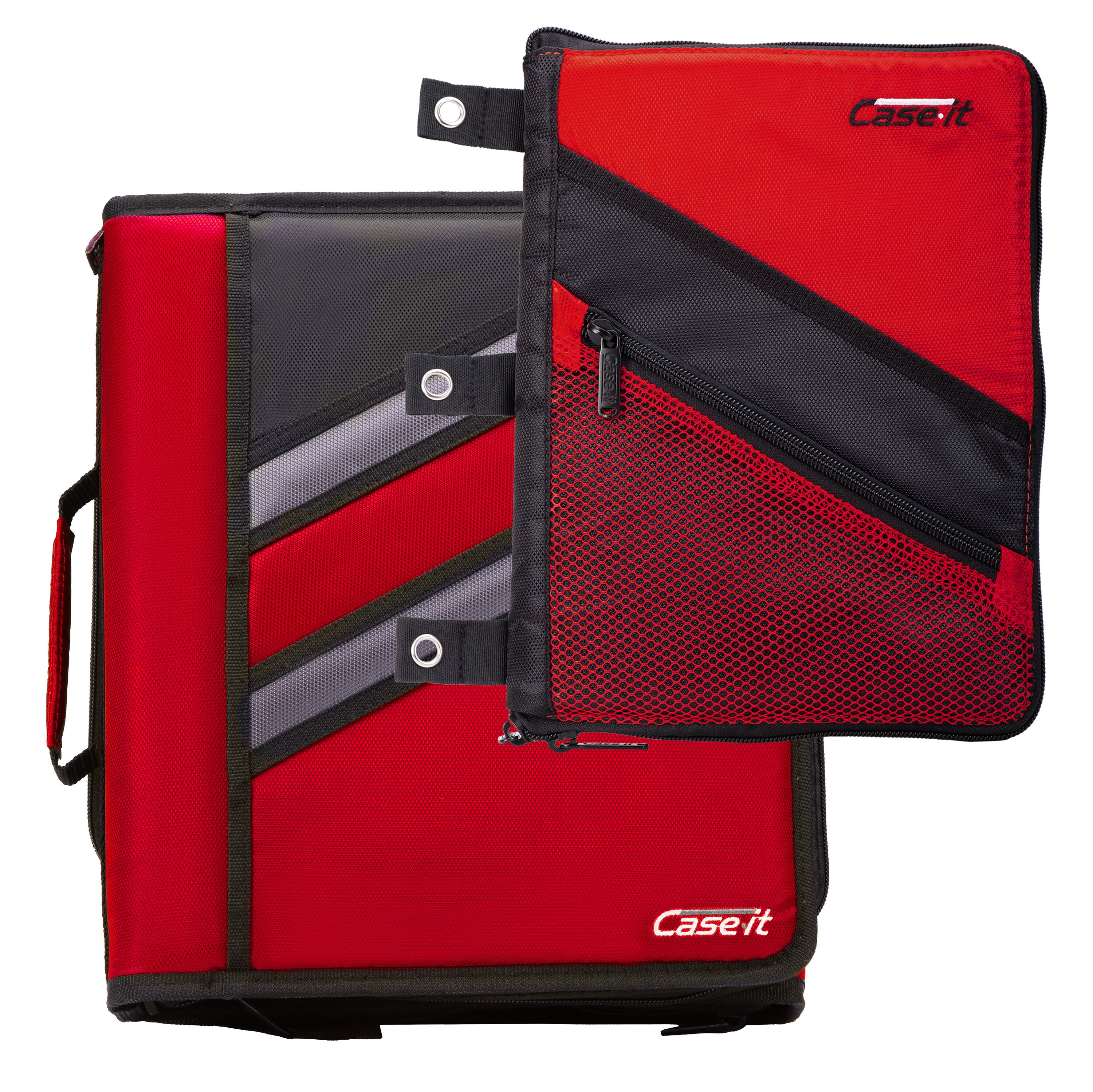Case-It 3-Ring Zipper Binder with Large File Folder, Internal
