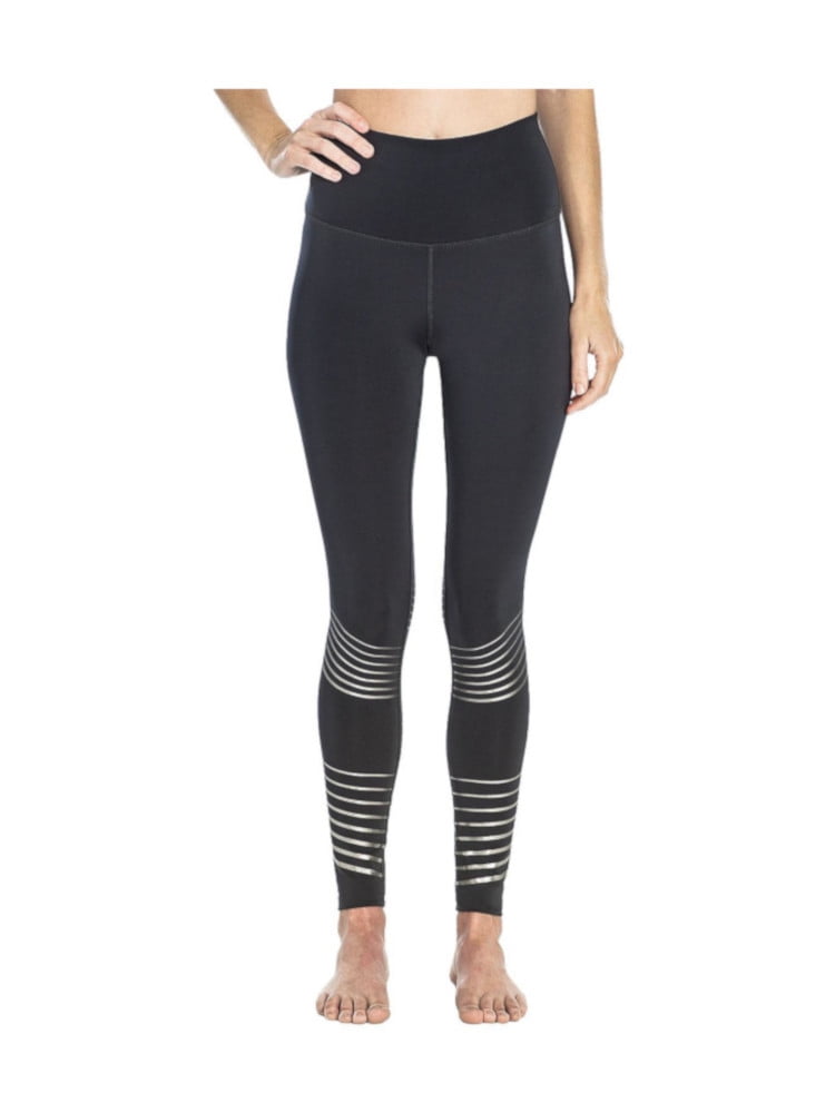 Z by Zobha Womens Size Small High Waisted Shine Ankle Length Leggings,  Carbon Stripe