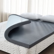 Z-hom 3 Inch Full Mattress Topper with Removable Cover, Cooling Gel Memory Foam Mattress Topper Gray