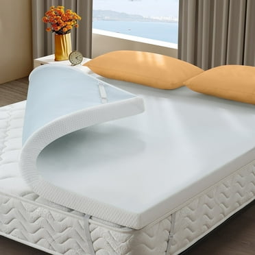 Z-hom Full Mattress Topper with Cover, 3 Inch Cooling Gel Memory Foam Mattress Topper Plush Full Size Mattress Toppers Pad with Skin-Friendly Non-Slip Protector Cover for Back Pain, White