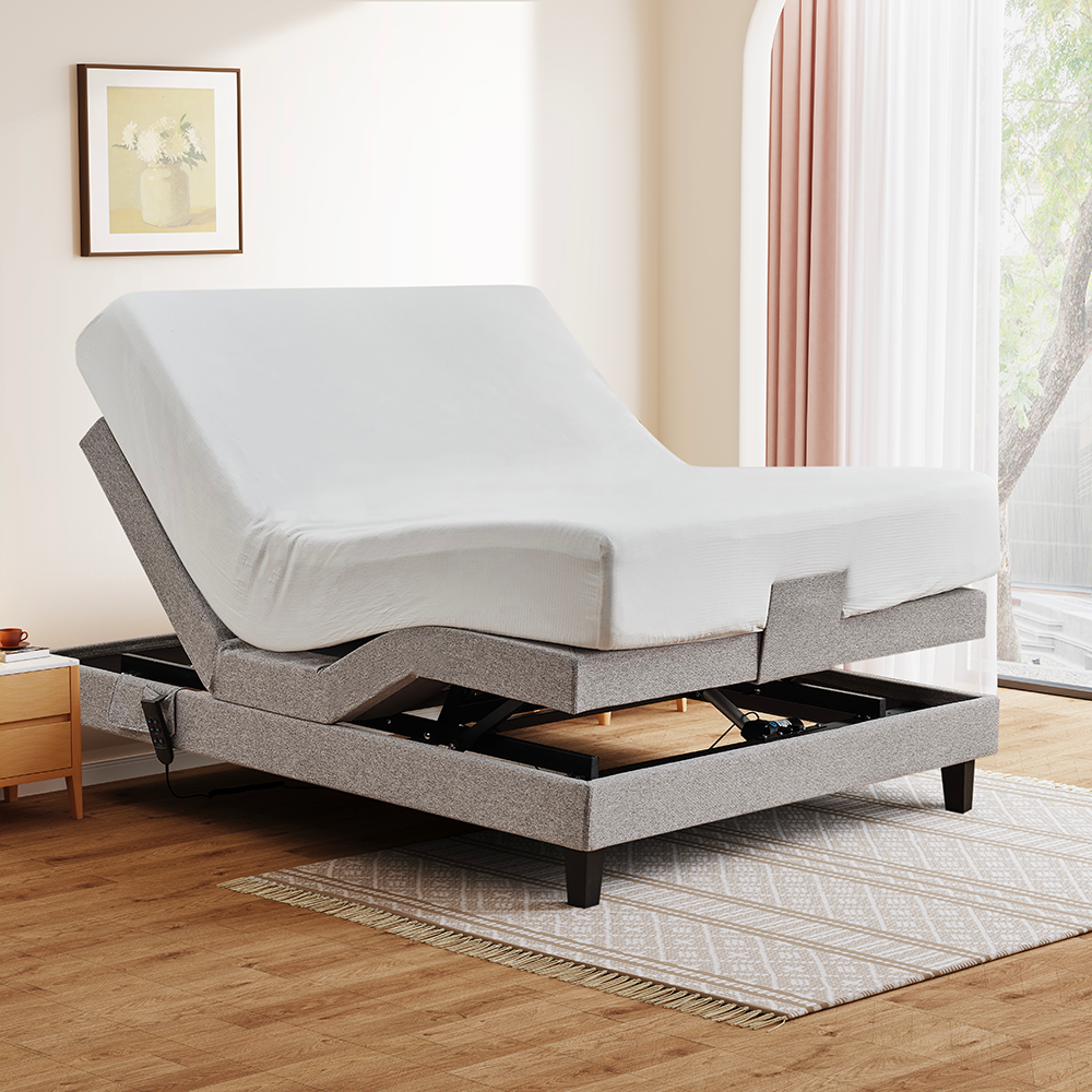Zhom Queen Electric Adjustable Bed Base Frame, Intelligent Sleep Aid