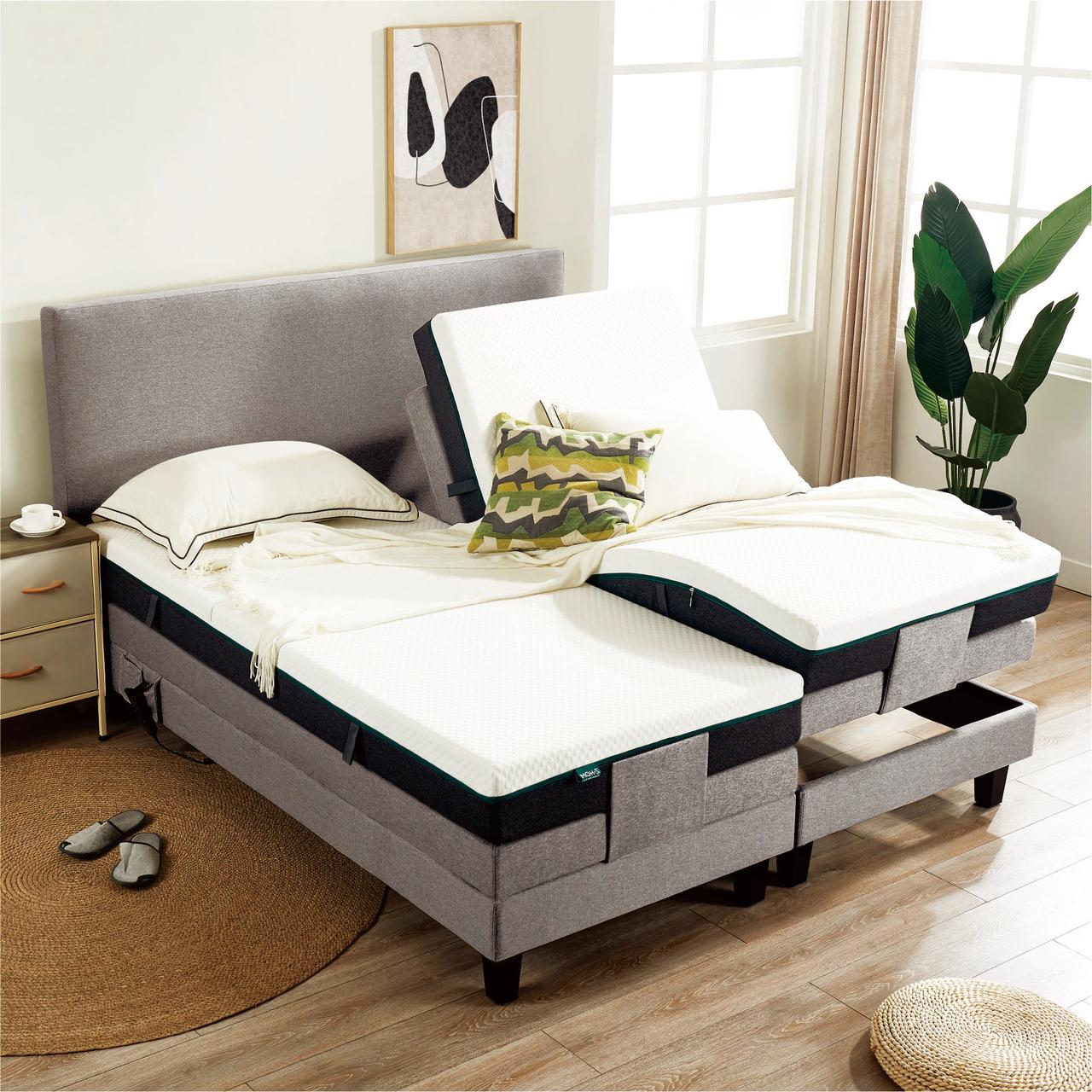 Zhom Split King Electric Adjustable Bed Base Frame, Intelligent Sleep