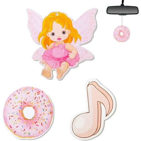 Z-oneMart Cute Car Air Freshener Hanging Wishing Elf,Musical Note,Donut Car Decor,Car Diffuser Ornaments Refresh Air Fragrant Car Interior (3-Pack)