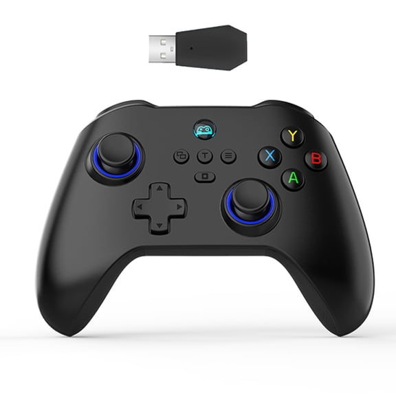 Wireless Game Controller for iPhone/Android/Switch/PC, Hall Joystick, Dual Trigger, Motion Sensing Gamepad with receiver-Black