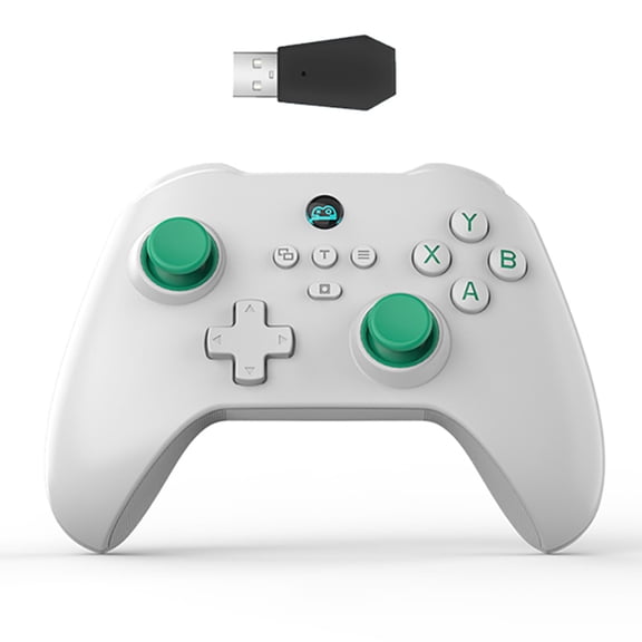 Wireless Game Controller for iPhone/Android/Switch/PC, Hall Joystick, Dual Trigger, Motion Sensing Gamepad with receiver-White