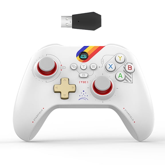 Wireless Game Controller for iPhone/Android/Switch/PC, Hall Joystick, Dual Trigger, Motion Sensing Gamepad with receiver-Starry Sky