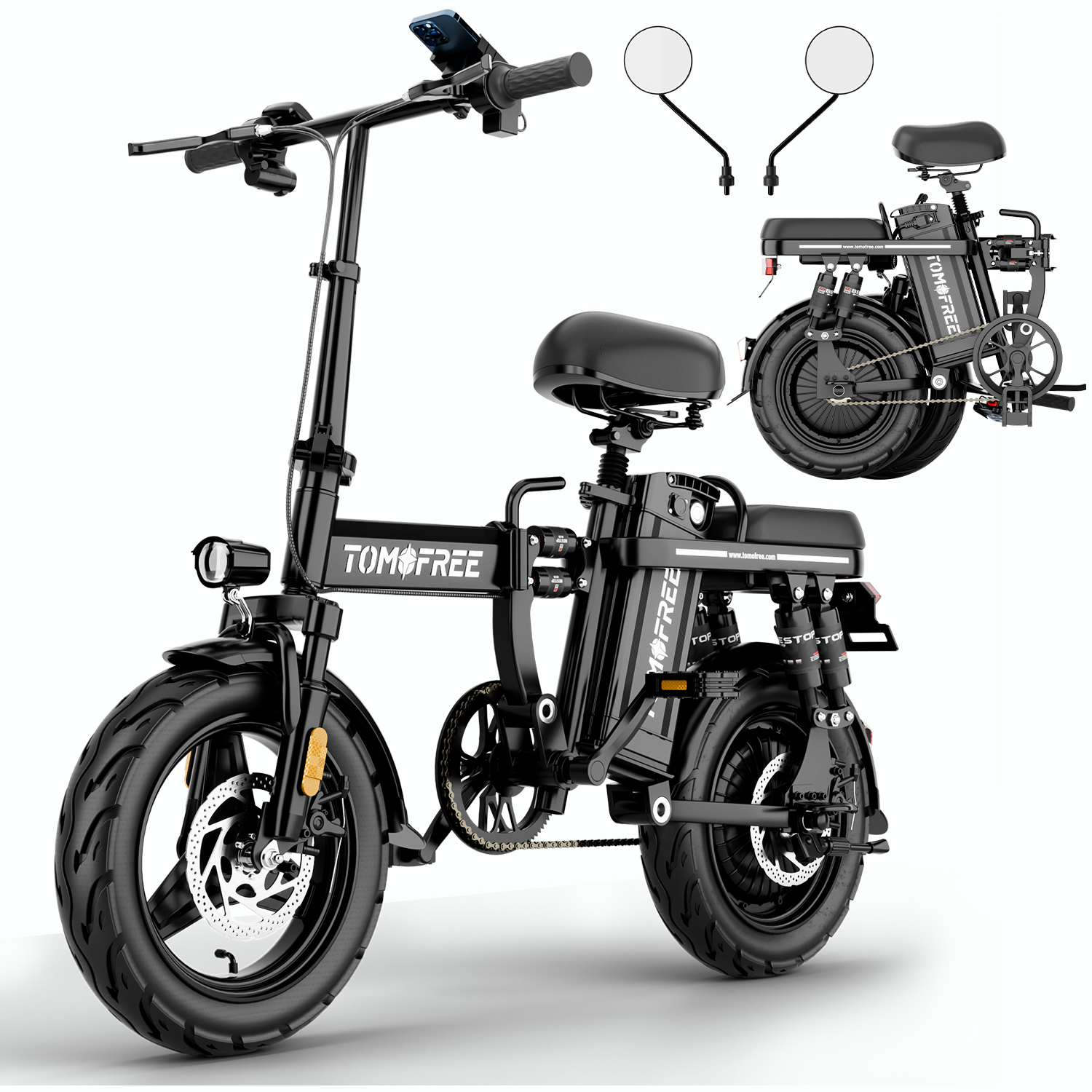 Z1 Electric Bike 1000W Motor, 26MPH, 48V 20AH Folding E-Bike,14" Tire E-Bike 200lbs Capacity, Plegable Lightweight Ebike for Adult for Commuting GCC UL Certified