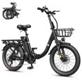 thumbnail image 1 of Hopepeak Z10 Folding Electric Bike for Adults, 500W Motor 28 MPH, 48V 13.5Ah Removable Battery, 20" Fat Tire Foldable EBike with 7-Speed,Black with Front Basket, 1 of 9