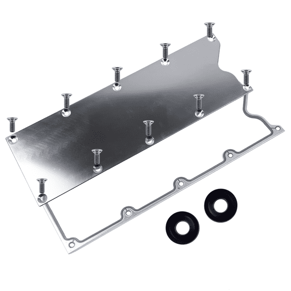 LS Gen 3 Valley Pan Cover Plate Low Profile w/Gasket, Seal | Compatible with GM LS Gen III Engine LSX LS1 LM7 LR4 LQ4 LS6 L59 LQ9 LM4 L33, Chevy GMC Sierra | OE# 551629 12558178 MS19328 (Silver)