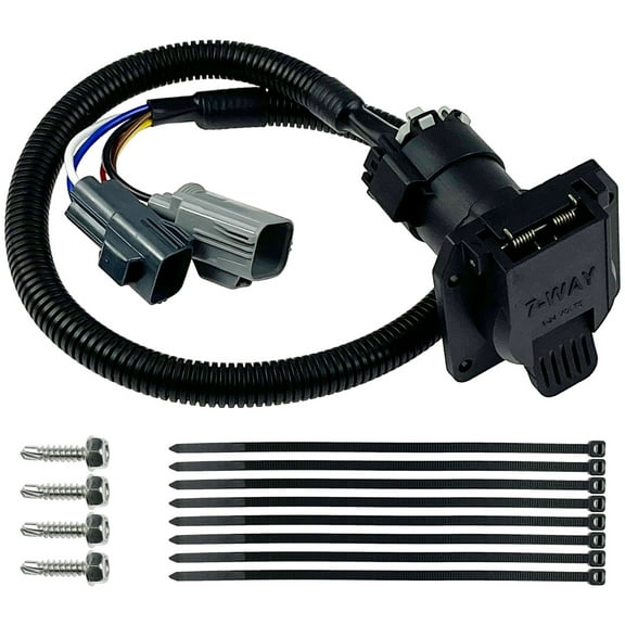 7 Way RV Blade Trailer Wiring Harness for 2020-2024 Ford F-250, F-350, F-450, F550, F650 Super Duty, Plug and Play