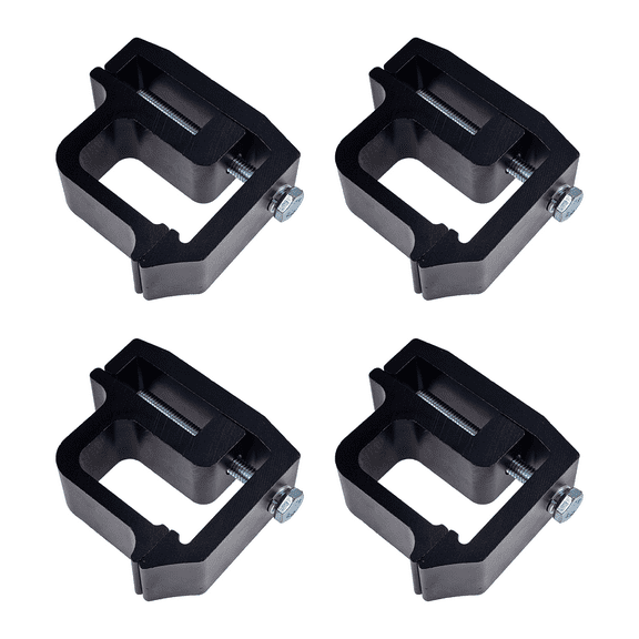 Black Truck Cap Mounting Clamp for Camper Shell Topper Ladder Rack Canopy | Fit for Chevrolet Silverado GMC Sierra Ram 1500 2500 3500 Dodge Dakota, Ford F150 F250, Nissan Titan, Toyota Tundra (4 PCS)