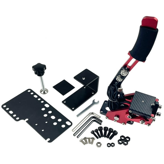 LLANNDER Red Racing Game USB Handbrake 16Bit SIM for PC Racing Games, Compatible with G27 G29 G920 G923 T500 T300 Simulate Linear Handbrake, Plug and Play