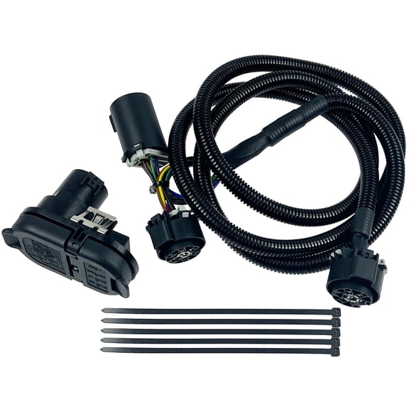 56003 7-Foot Truck Bed Trailer Wiring Harness Extension 4-Pin & 7-Pin Output Plug & Play No Splicing for Select Chevrolet Silverado, GMC, Ford