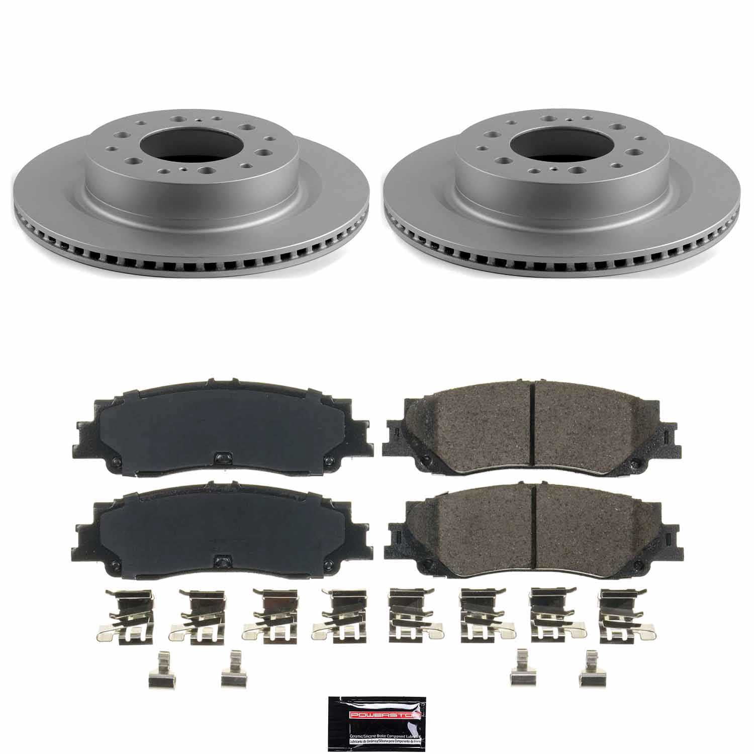 PowerStop CRK8938 Rear Evolution Coated Rotor and Low-Dust Ceramic Brake Pad Kit