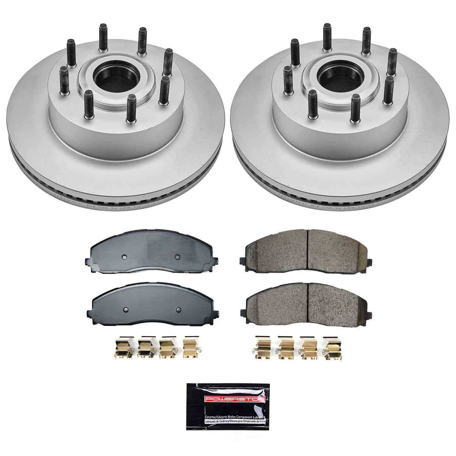 PowerStop CRK9177 Evolution Coated Rotor And Low-Dust Ceramic Brake Pad Kit
