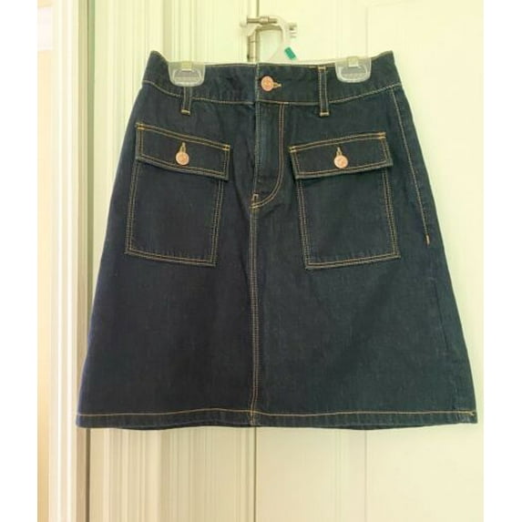 Z1975 Zara Premium Denim Mini Skirt Women Small NEW with tags Brass Buttons Cute
