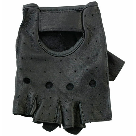 Z1R 243 Mens Fingerless Motorcycle Half Gloves Black LG