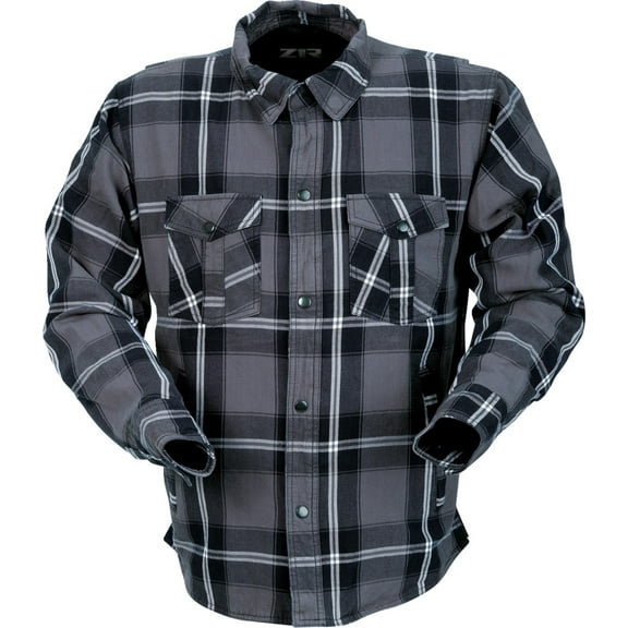 Z1R Ashwood Mens Button Up Long Sleeve Flannel Shirt Gray MD