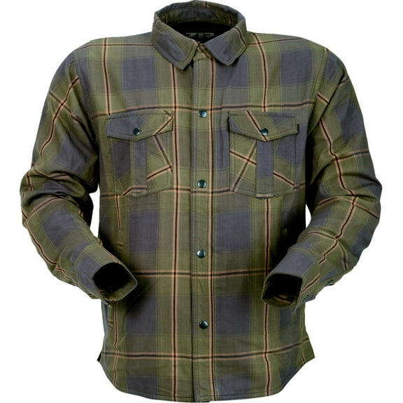 Z1R Ashwood Mens Button Up Long Sleeve Flannel Shirt Olive XL